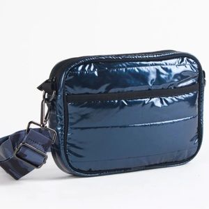Haute Shore Drew Crossbody Metallic Navy Puffer NWT